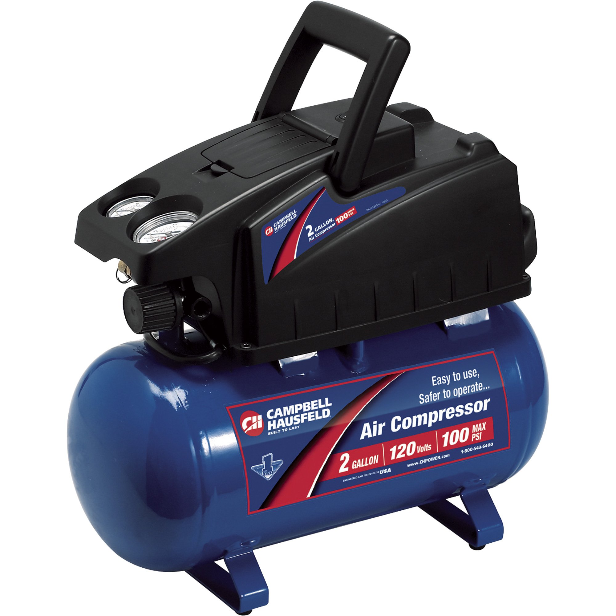 Campbell Hausfeld Reconditioned Portable Oil-Free Air Compressor — 1 HP, 2-Gallon, Model# FP204800RB